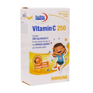 قرص جویدنی ویتامین C 250 میلی گرم یوروویتال 60 عدد