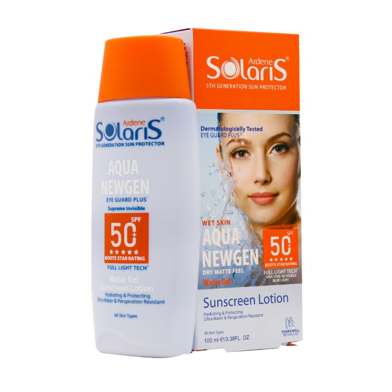 لوسیون آبی ضد آفتاب فاقد چربی SPF50 آکوا نیوژن سولاریس آردن 100 میلی لیتر