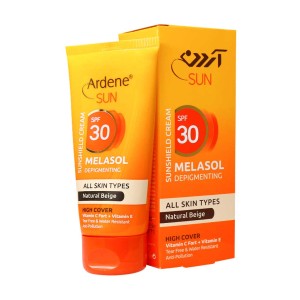 کرم ضد آفتاب SPF30 ملاسول آردن مناسب انواع پوست 50 گرم رنگ بژ طبیعی