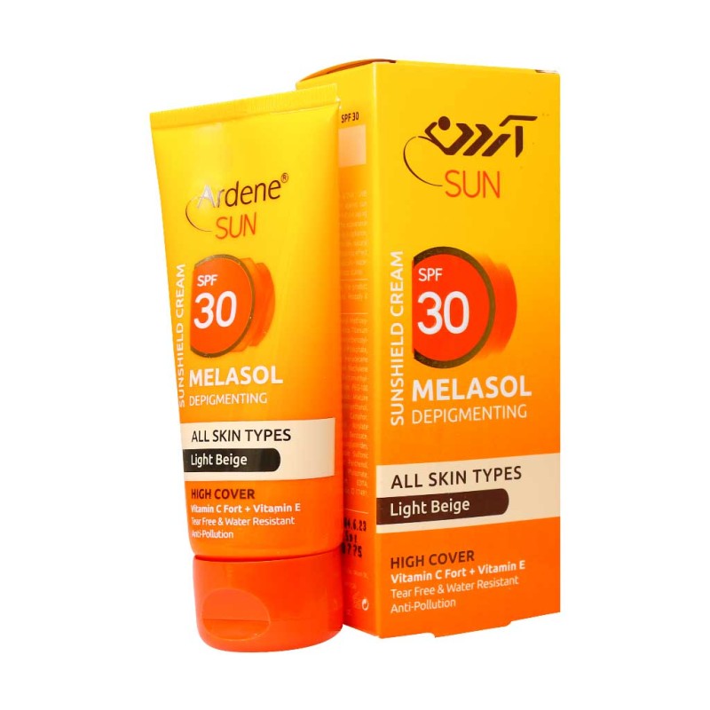 کرم ضد آفتاب SPF30 ملاسول آردن مناسب انواع پوست 50 گرم رنگ بژ روشن