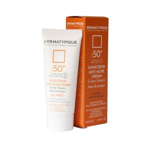 ضد آفتاب بی رنگ آنتی آکنه درماتیپیک مناسب پوست چرب و جوش دار SPF 50+ حجم 40 میلی لیتر