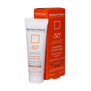 ضد آفتاب فاقد چربی SPF50+ درماتیپیک 50 میلی لیتر بژ طلایی