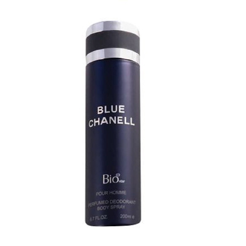 اسپری بدن مردانه بیو استار مدل blue chanel حجم 200mL