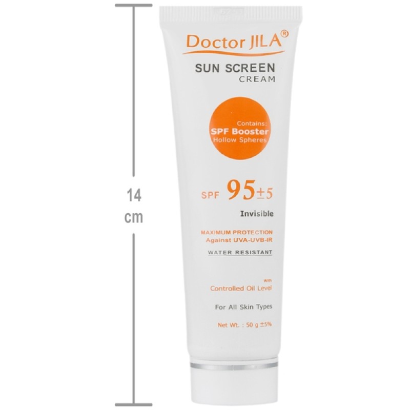 کرم ضد آفتاب SPF95 بدون رنگ دکتر ژیلا با چربی کنترل شده 50 میلی لیتر