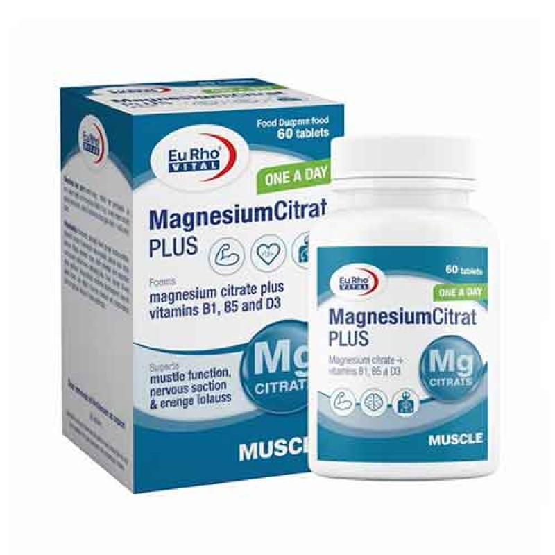 قرص منیزیم سیترات پلاس یوروویتال 60 عدد
