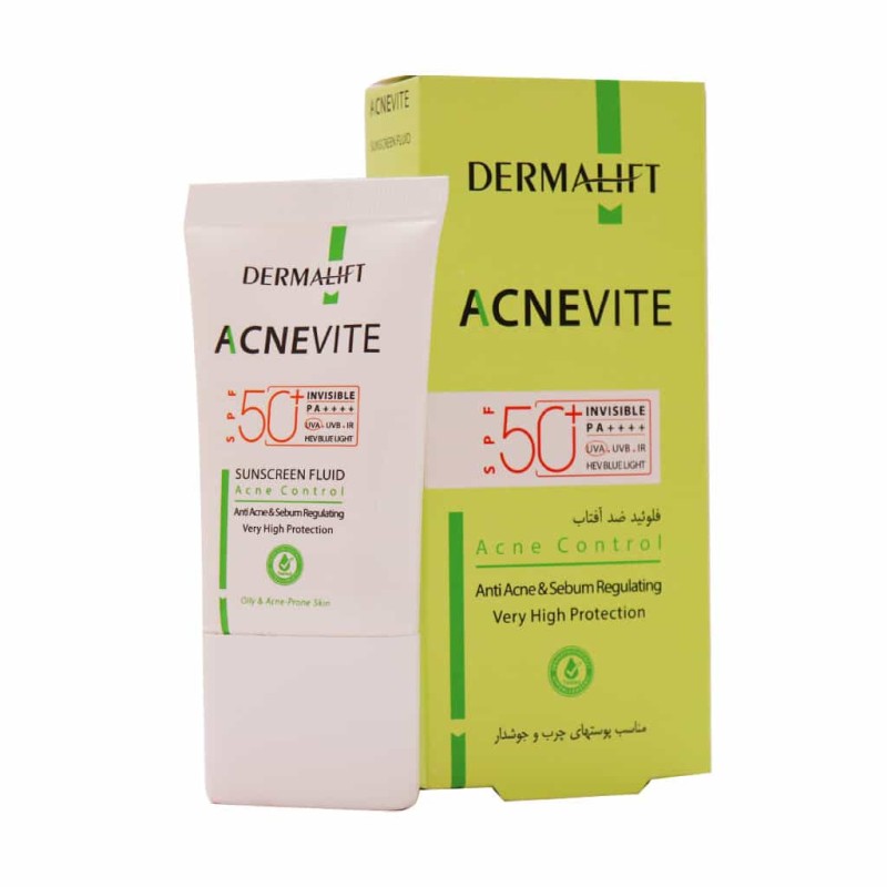 درمالیفت فلوید ضد آفتاب پوست چرب و جوشدار SPF 50 بدون رنگ آکنه ویت