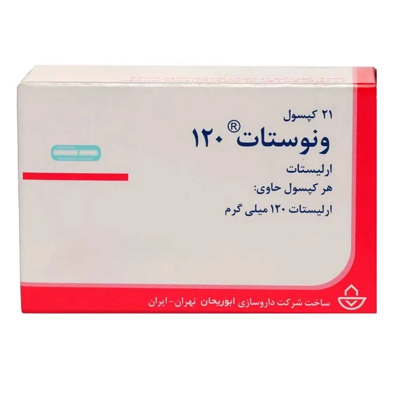 کپسول اورلیستات 120 ونوستات ابوریحان بسته 21 عددی