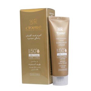 کرم ضد آفتاب رنگی بژ روشن SPF50 سینره 50 میلی لیتر
