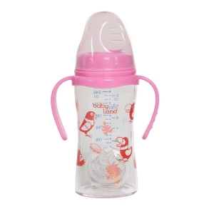 شیشه شیر پیرکس دسته دار و دهانه عریض بیبی لند کد 492