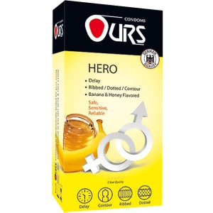 کاندوم اورز مدل هیرو بسته ۱۲ عددی با اسانس میوه