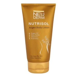 لوسیون بدن نئودرم حاوی روغن آرگان مناسب پوست خیلی خشک حجم ۱۵۰ میلی لیتر