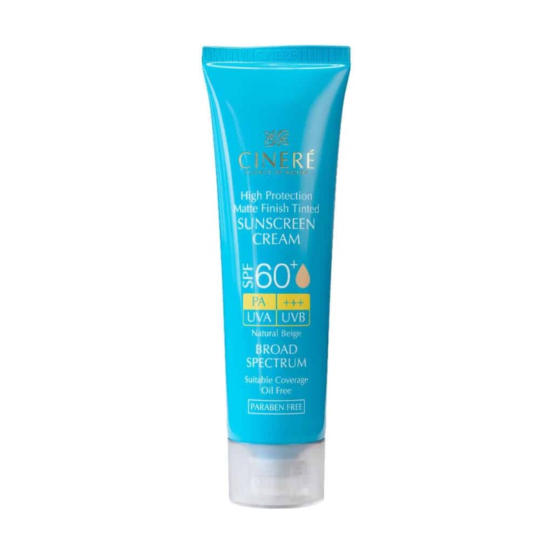 کرم ضد آفتاب رنگی بژ روشن SPF60 سینره فاقد چربی 50 میلی لیتر