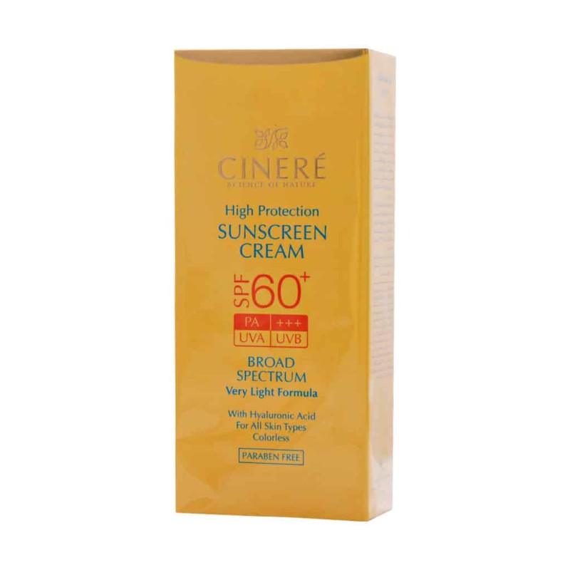 کرم ضد آفتاب SPF60+ بدون رنگ سینره مناسب انواع پوست 50 میلی لیتر