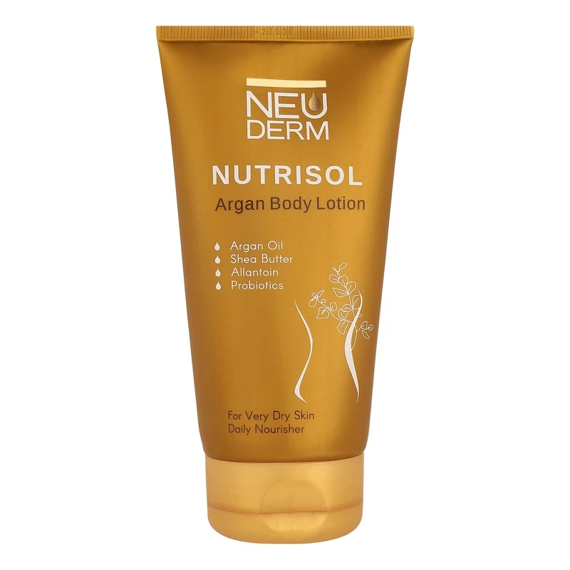 لوسیون بدن نئودرم حاوی روغن آرگان مناسب پوست خیلی خشک حجم ۱۵۰ میلی لیتر