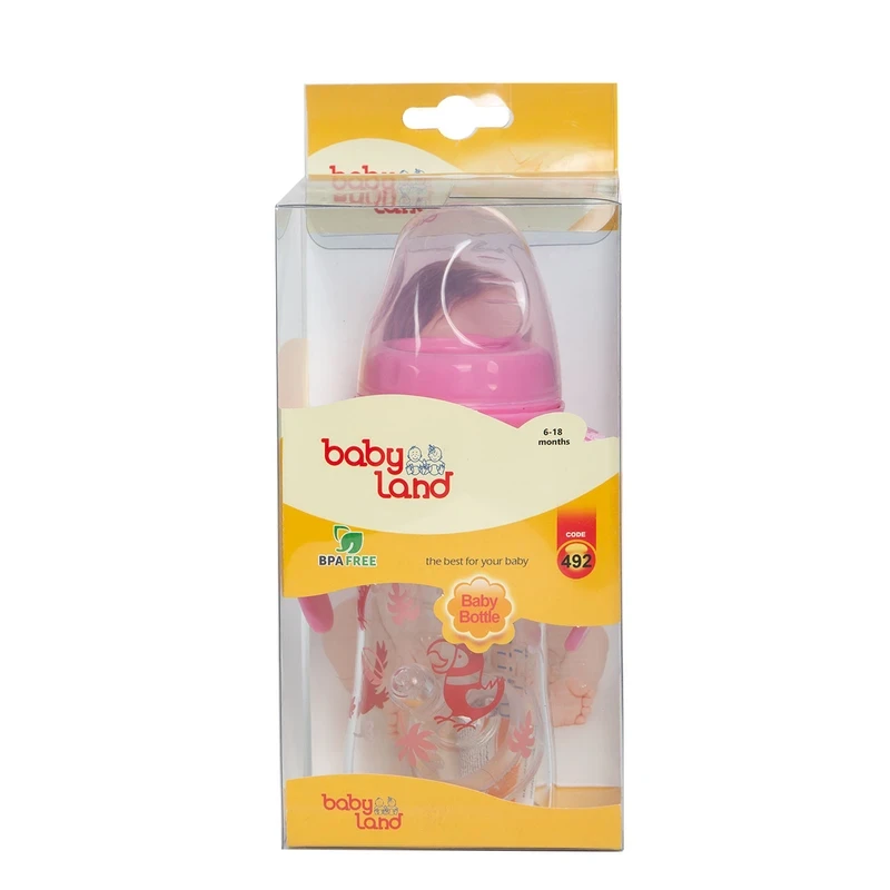 شیشه شیر پیرکس دسته دار و دهانه عریض بیبی لند کد 492